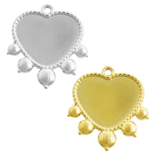 Stainless Steel Pendant Setting, 304 Stainless Steel, Heart, plated, DIY, more colors for choice, 10PCs/Bag, Sold By Bag