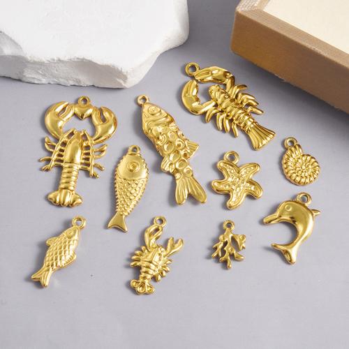 Stainless Steel Animal Pendants, 304 Stainless Steel, plated, DIY, more colors for choice, 10PCs/Bag, Sold By Bag