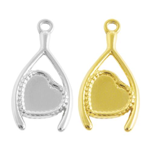 Edelstahl Anhänger Einstellung, 304 Edelstahl, Herz, plattiert, DIY, keine, 10PCs/Tasche, verkauft von Tasche