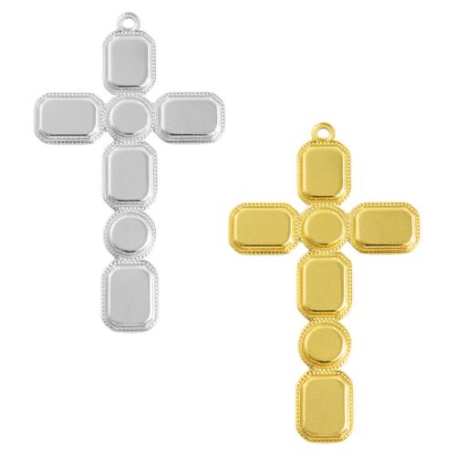 Edelstahl Anhänger Einstellung, 304 Edelstahl, Kreuz, plattiert, DIY, keine, 10PCs/Tasche, verkauft von Tasche