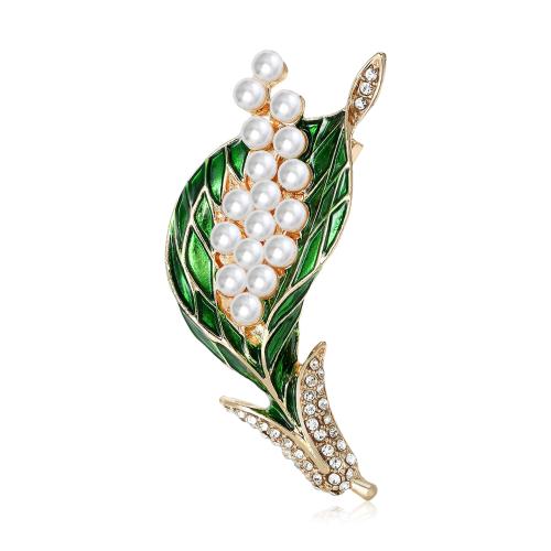 Plastic Pearl Brooch, Tibetan Style, with Plastic Pearl, plated, fashion jewelry & enamel & with rhinestone, mixed colors, Sold By PC