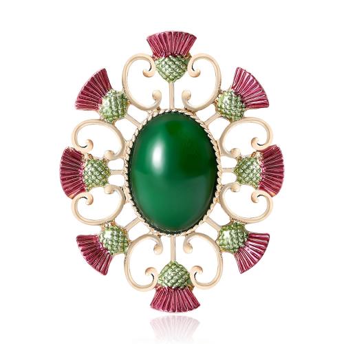 Resin Brooch, Tibetan Style, with Resin, plated, fashion jewelry & enamel, mixed colors, Sold By PC