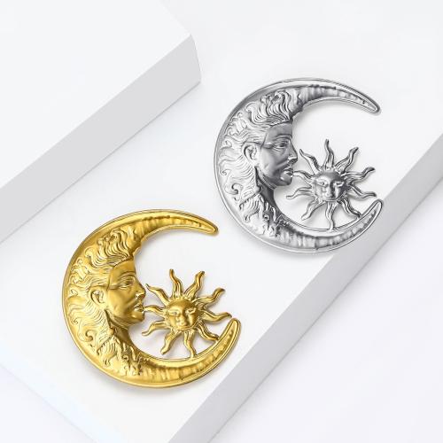 304 Stainless Steel Brooch, plated, fashion jewelry, more colors for choice, Sold By PC