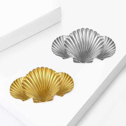 304 Stainless Steel Brooch, Shell, plated, fashion jewelry, more colors for choice, Sold By PC
