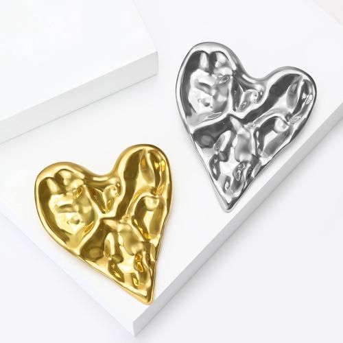 304 Stainless Steel Brooch, Heart, plated, fashion jewelry, more colors for choice, Sold By PC