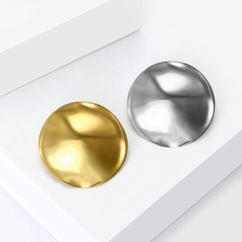 304 Stainless Steel Brooch, Round, plated, fashion jewelry, more colors for choice, Sold By PC
