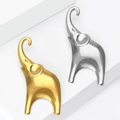 304 Edelstahl Brosche, Elephant, plattiert, Modeschmuck, keine, verkauft von PC