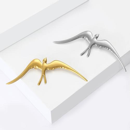 304 Stainless Steel Brooch, swallow, plated, fashion jewelry, more colors for choice, Sold By PC