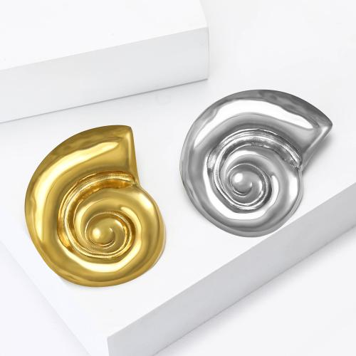 304 Stainless Steel Brooch, Conch, plated, fashion jewelry, more colors for choice, Sold By PC