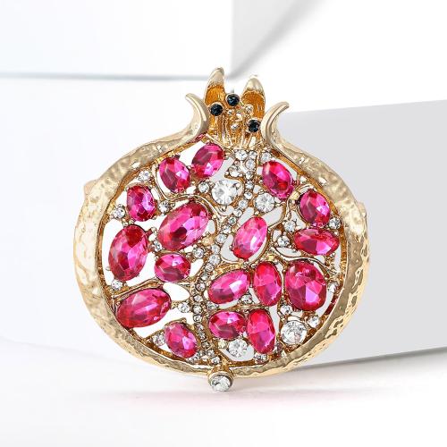 Rhinestone Brooch, Tibetan Style, Garnet, plated, fashion jewelry & with rhinestone, mixed colors, Sold By PC