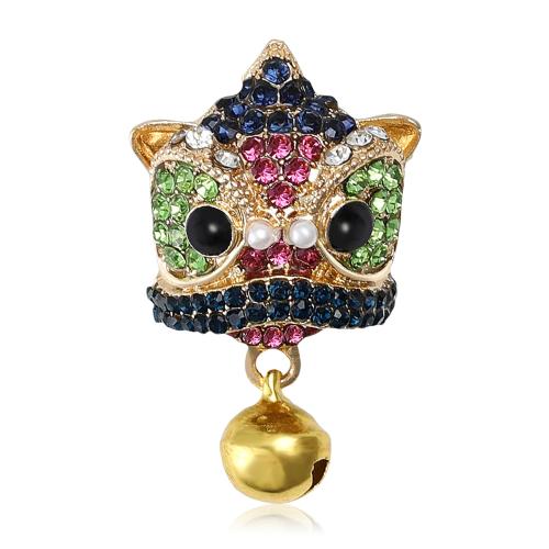 Rhinestone Brooch, Tibetan Style, with Resin & Plastic Pearl, plated, fashion jewelry & with rhinestone, mixed colors, Sold By PC