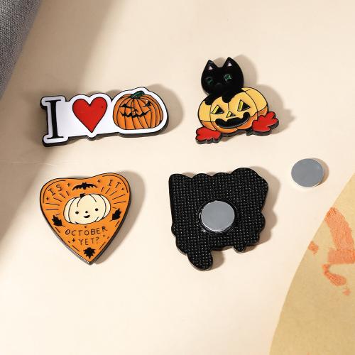 Tibetan Style Brooch, Halloween Design & Unisex & different styles for choice & enamel, black, Sold By PC