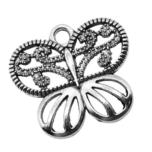 Pendentifs animaux en alliage de zinc, papillon, Placage, DIY, 10PC/sac, Vendu par sac