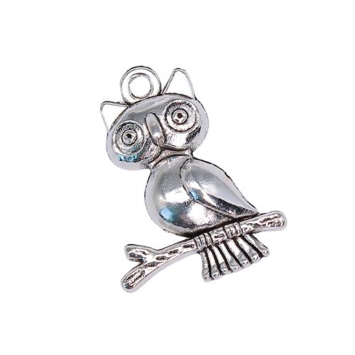 Pendentifs animaux en alliage de zinc, hibou, Placage, DIY, Vendu par PC