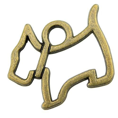 Pendentifs animaux en alliage de zinc, chien, Placage, DIY, couleur bronze antique, Vendu par PC