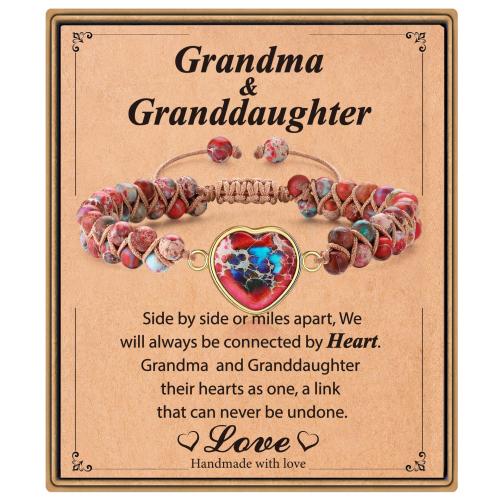 Impression Jasper Bracelet, with Polyester Cord & Tibetan Style, Heart, handmade, adjustable & for woman, more colors for choice, Length:Approx 6-10 Inch, Sold By PC