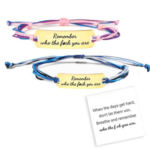 304 Stainless Steel Bracelet, with Polyester Cord, handmade, Unisex & different styles for choice, Length:Approx 6-10 Inch, Sold By PC