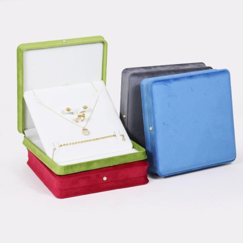 plastique boîte-cadeau, avec Velour & velours de coton, cadre, styles différents pour le choix, plus de couleurs à choisir, 193x193x40mm, Vendu par PC