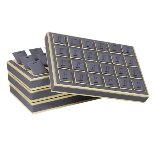 Wood Display Case, with PU Leather, Rectangle, different styles for choice, grey, 350x240x40mm, Sold By PC