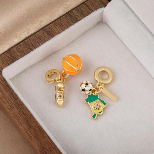 Cubic Zirconia Micro Pave Brass Pendant, plated, DIY & micro pave cubic zirconia & enamel, more colors for choice, nickel, lead & cadmium free, Sold By PC