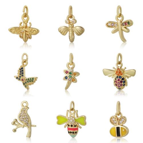 Cubic Zirconia Micro Pave Brass Pendant, plated, DIY & micro pave cubic zirconia, more colors for choice, nickel, lead & cadmium free, Sold By PC