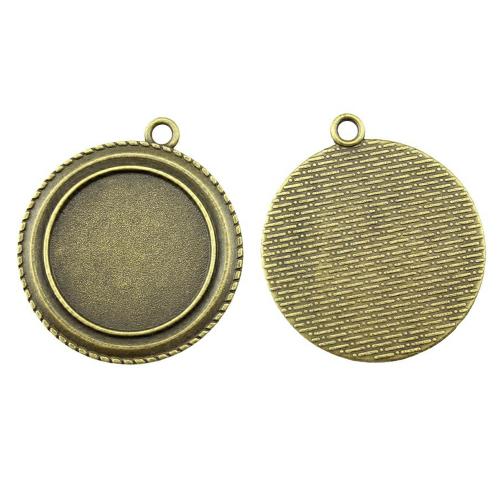 Pendentif en alliage de zinc Cabochon Cadre, Rond, Placage, DIY, couleur bronze antique, Diamètre intérieur:Environ 25mm, Vendu par PC