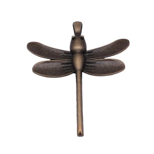 Pendentifs animaux en alliage de zinc, libellule, Placage, DIY, couleur bronze antique, 114x97mm, Vendu par PC