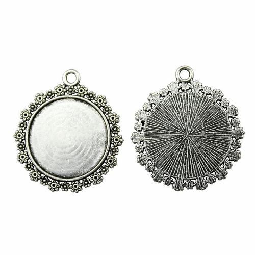 Pendentif en alliage de zinc Cabochon Cadre, Rond, Placage, DIY & normes différentes pour le choix, plus de couleurs à choisir, 10PC/sac, Vendu par sac