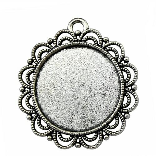 Pendentif en alliage de zinc Cabochon Cadre, Placage, DIY & creux, plus de couleurs à choisir, Diamètre intérieur:Environ 25mm, Vendu par PC