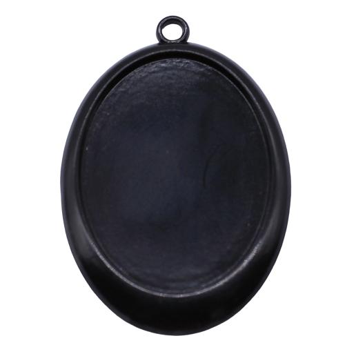 Pendentif en alliage de zinc Cabochon Cadre, Placage, DIY, noire, Diamètre intérieur:Environ 30x40mm, Vendu par PC