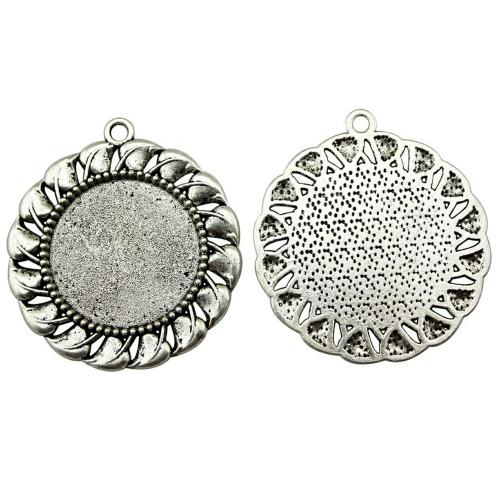 Pendentif en alliage de zinc Cabochon Cadre, Rond, Placage, DIY, Diamètre intérieur:Environ 30mm, Vendu par PC