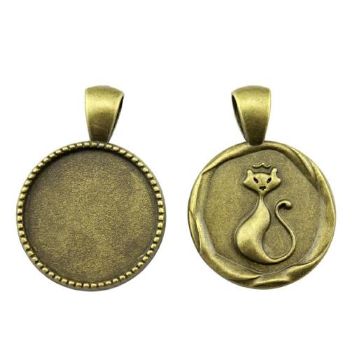 Pendentif en alliage de zinc Cabochon Cadre, Rond, Placage, DIY, plus de couleurs à choisir, Diamètre intérieur:Environ 20mm, Vendu par PC
