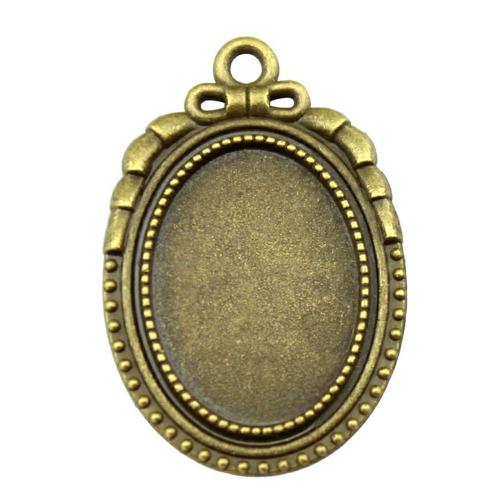 Tibetan Style Pendant Cabochon Setting, plated, DIY, more colors for choice, Inner Diameter:Approx 18x25mm, Sold By PC