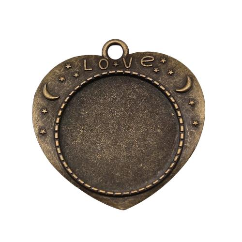 Pendentif en alliage de zinc Cabochon Cadre, coeur, Placage, DIY, plus de couleurs à choisir, Diamètre intérieur:Environ 25mm, Vendu par PC
