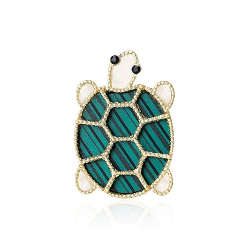Acrylic Brooch, with Tibetan Style, Turtle, gold color plated, fashion jewelry & with rhinestone, mixed colors, Sold By PC