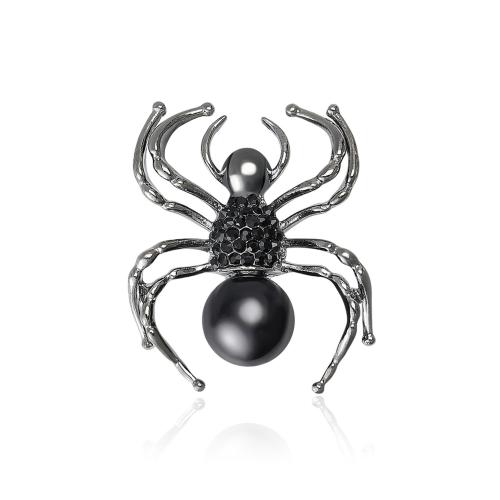 Rhinestone Brooch, Tibetan Style, Spider, plated, fashion jewelry & with rhinestone, more colors for choice, Sold By PC