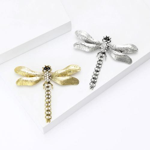 Rhinestone Brooch, Tibetan Style, Dragonfly, plated, fashion jewelry & with rhinestone, more colors for choice, Sold By PC