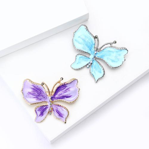 Emaille-Brosche, Zinklegierung, Schmetterling, plattiert, Modeschmuck & mit Strass, keine, verkauft von PC
