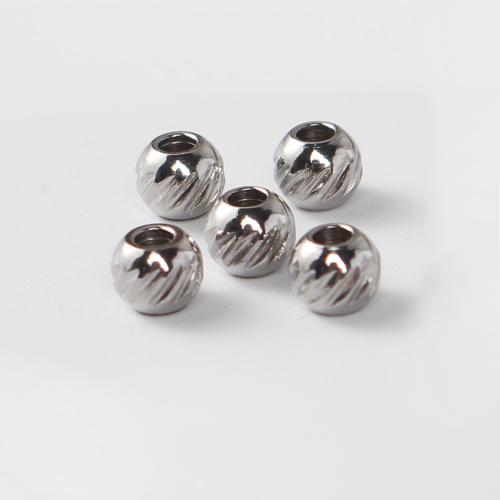 Edelstahl-Beads, 304 Edelstahl, silberfarben plattiert, DIY, Silberfarbe, 4.07x3.44x3.44mm, Innendurchmesser:ca. 1.5mm, verkauft von PC