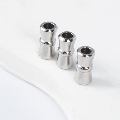 Edelstahl-Beads, 304 Edelstahl, silberfarben plattiert, DIY, Silberfarbe, 4.95x4.53x10mm, Innendurchmesser:ca. 2.8mm, verkauft von PC