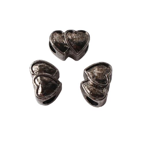 Stainless Steel Beads, 304 Stainless Steel, Heart, silver color plated, DIY, silver color, 13.36x8.11x9.24mm, Inner Diameter:Approx 4.8mm, Sold By PC