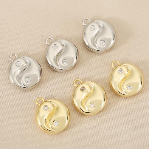 Cubic Zirconia Micro Pave Brass Pendant, plated, DIY & micro pave cubic zirconia, more colors for choice, nickel, lead & cadmium free, 10PCs/Bag, Sold By Bag