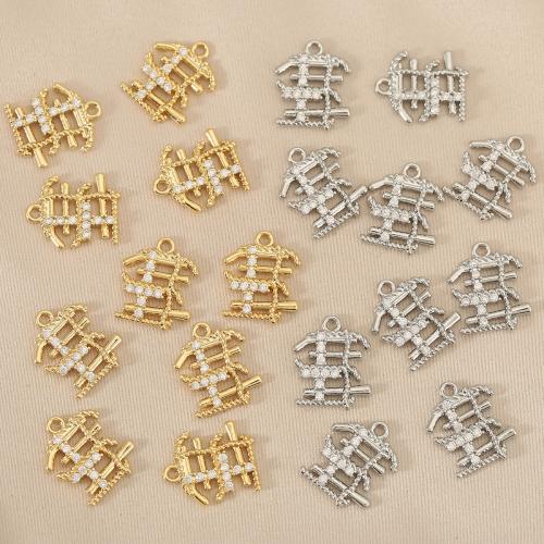 Cubique Pendentif en laiton zircon pavent, Placage, DIY & pavé de micro zircon, plus de couleurs à choisir, protéger l'environnement, sans nickel, plomb et cadmium, 10PC/sac, Vendu par sac