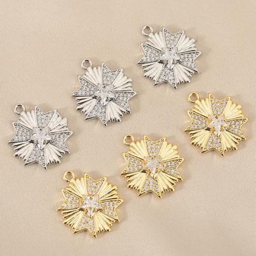 Cubic Zirconia Micro Pave Brass Pendant, with Resin, plated, DIY & micro pave cubic zirconia, more colors for choice, nickel, lead & cadmium free, 10PCs/Bag, Sold By Bag