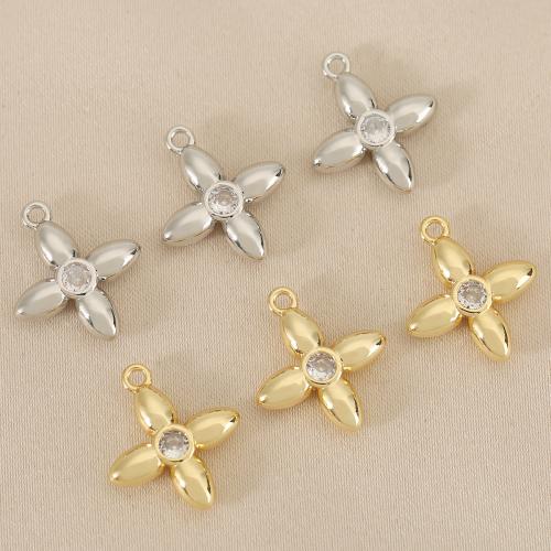 Cubic Zirconia Micro Pave Brass Pendant, Cross, plated, DIY & micro pave cubic zirconia, more colors for choice, nickel, lead & cadmium free, 10PCs/Bag, Sold By Bag