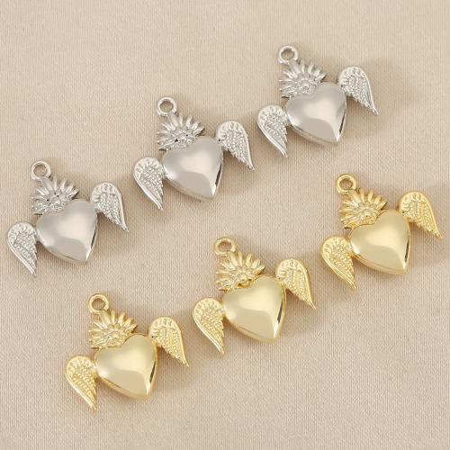 Pendentifs coeur en laiton, Placage, DIY, plus de couleurs à choisir, protéger l'environnement, sans nickel, plomb et cadmium, 10PC/sac, Vendu par sac