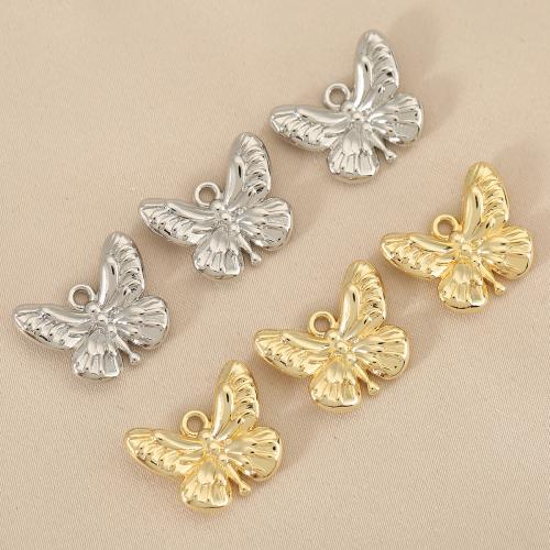 Brass Jewelry Pendants, Butterfly, plated, DIY, more colors for choice, nickel, lead & cadmium free, 10PCs/Bag, Sold By Bag