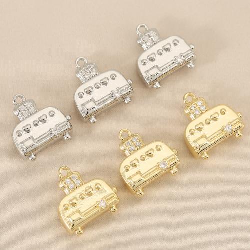 Cubique Pendentif en laiton zircon pavent, Placage, DIY & pavé de micro zircon, plus de couleurs à choisir, protéger l'environnement, sans nickel, plomb et cadmium, 10PC/sac, Vendu par sac