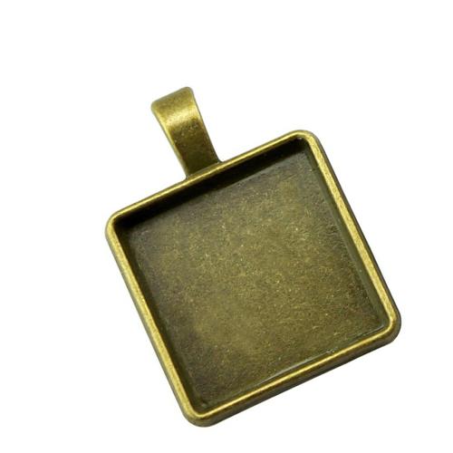Pendentif en alliage de zinc Cabochon Cadre, Carré, Placage, DIY & normes différentes pour le choix, couleur bronze antique, Vendu par PC