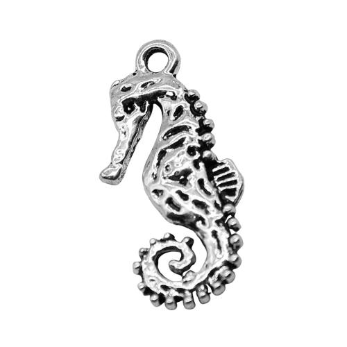 Pendentifs animaux en alliage de zinc, hippocampe, Placage, DIY, 10PC/sac, Vendu par sac